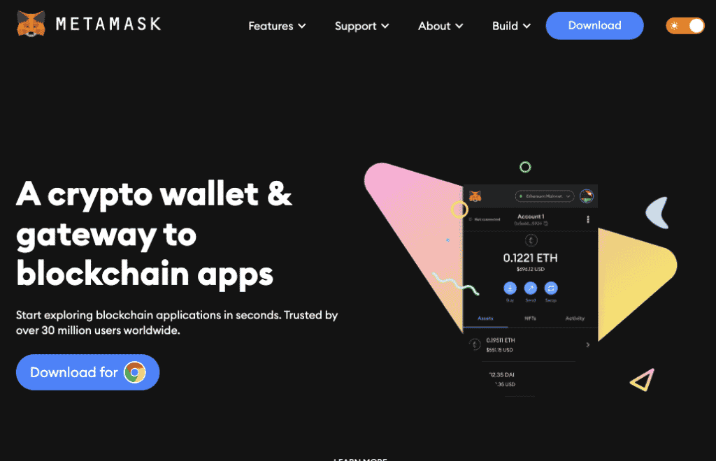 MetaMask - a software cryptocurrency wallet used to interact with the Ethereum blockchain. 