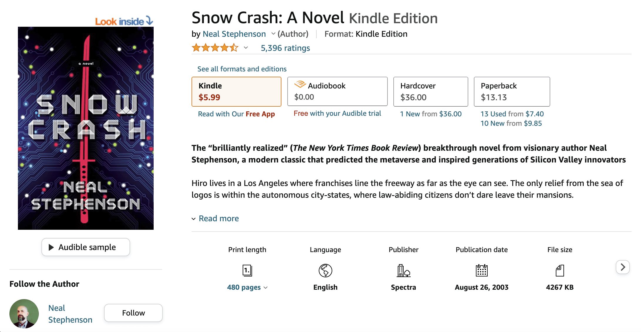 Snow Crash: A Novel - Neil Stephenson
