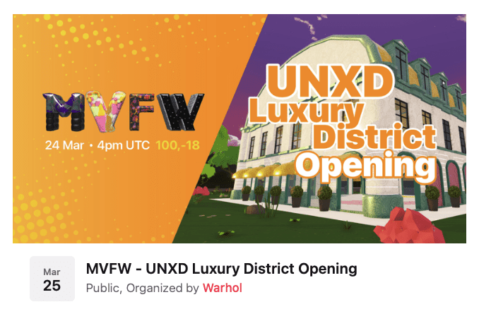 MVFW - UNXD Luxury District Opening